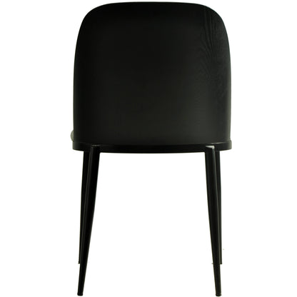 Tule Dining Side Chair with Upholstered Seat and Powder-Coated Steel Frame