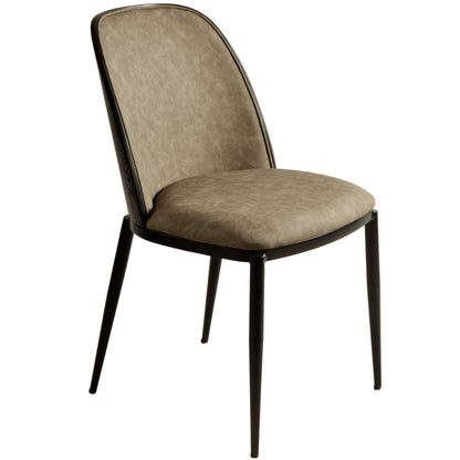 Tule Dining Side Chair with Upholstered Seat and Powder-Coated Steel Frame