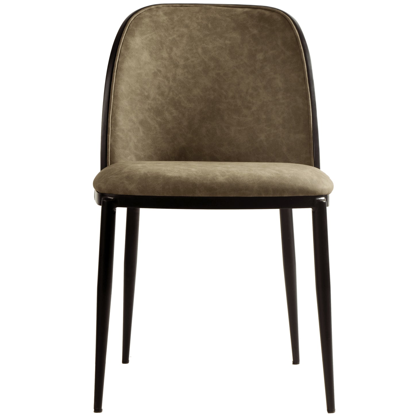 Tule Dining Side Chair with Upholstered Seat and Powder-Coated Steel Frame Set of 2