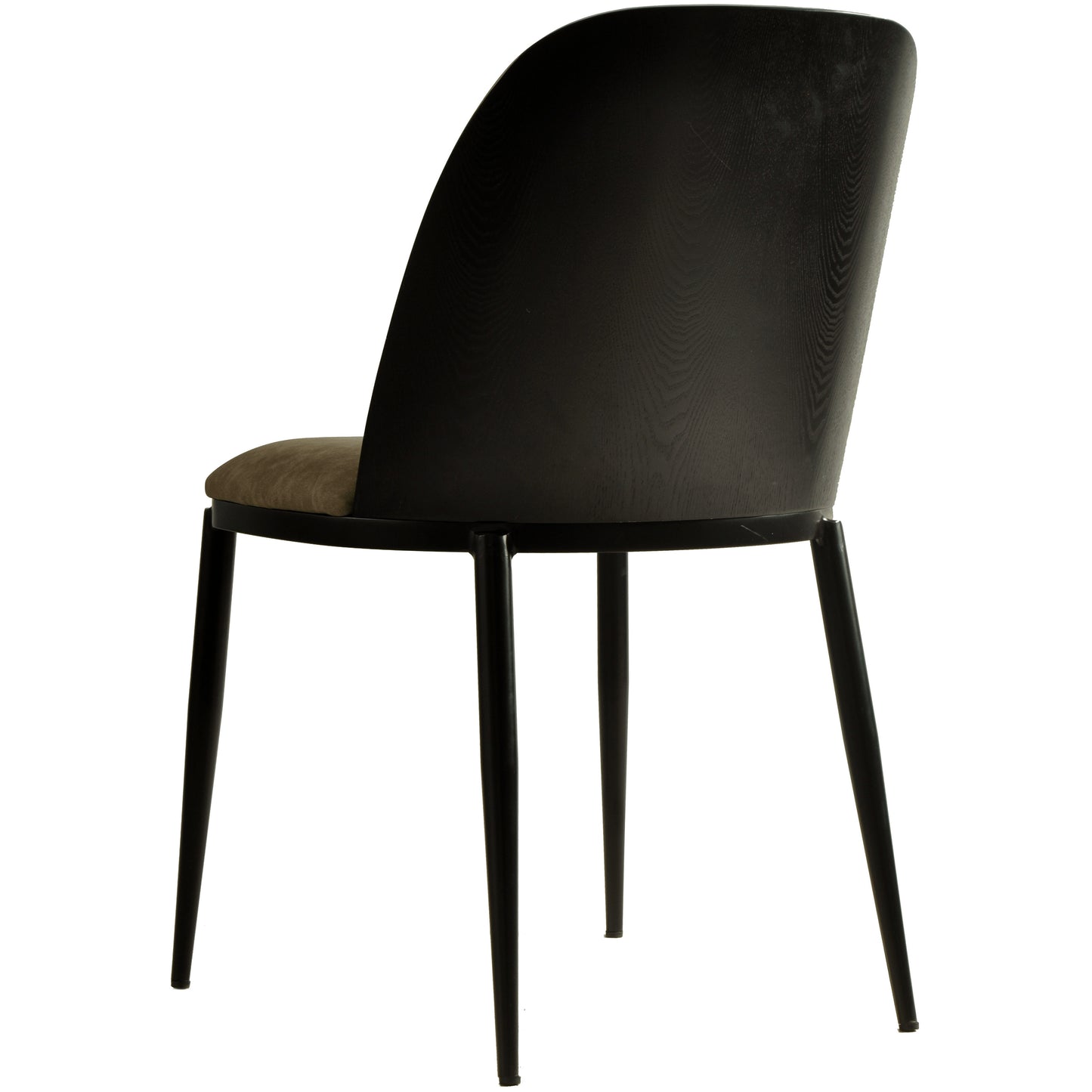Tule Dining Side Chair with Upholstered Seat and Powder-Coated Steel Frame