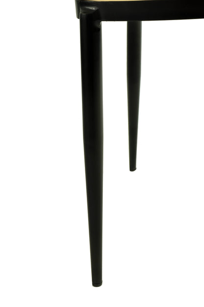 Tule Dining Side Chair with Upholstered Seat and Powder-Coated Steel Frame