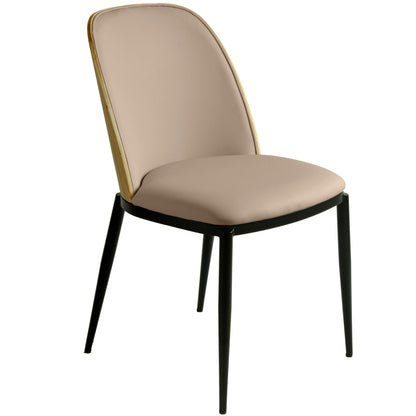 Tule Dining Side Chair with Upholstered Seat and Powder-Coated Steel Frame