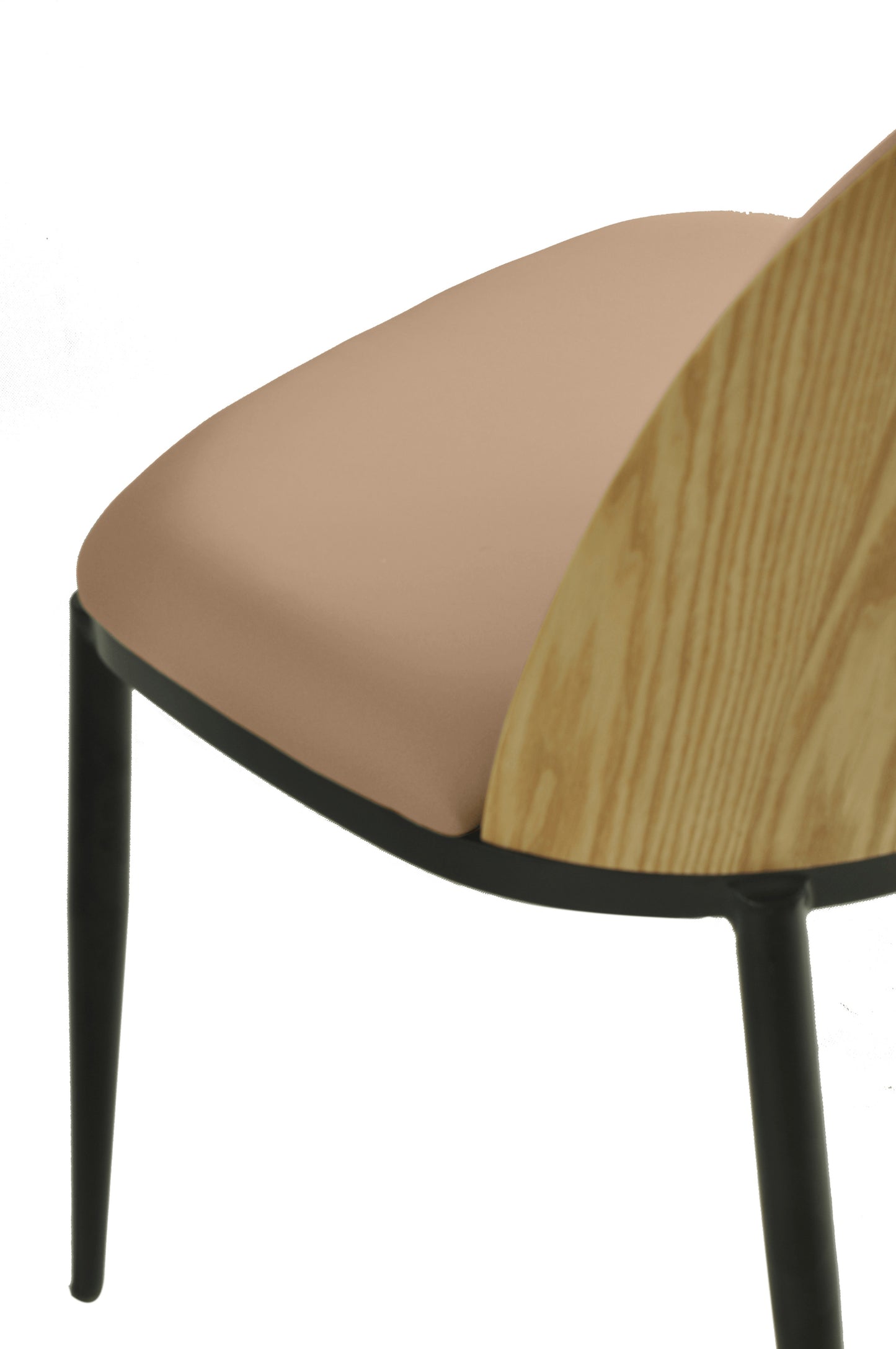 Tule Dining Side Chair with Upholstered Seat and Powder-Coated Steel Frame