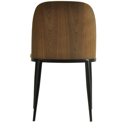 Tule Dining Side Chair with Upholstered Seat and Powder-Coated Steel Frame