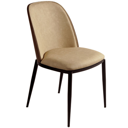 Tule Dining Side Chair with Upholstered Seat and Powder-Coated Steel Frame