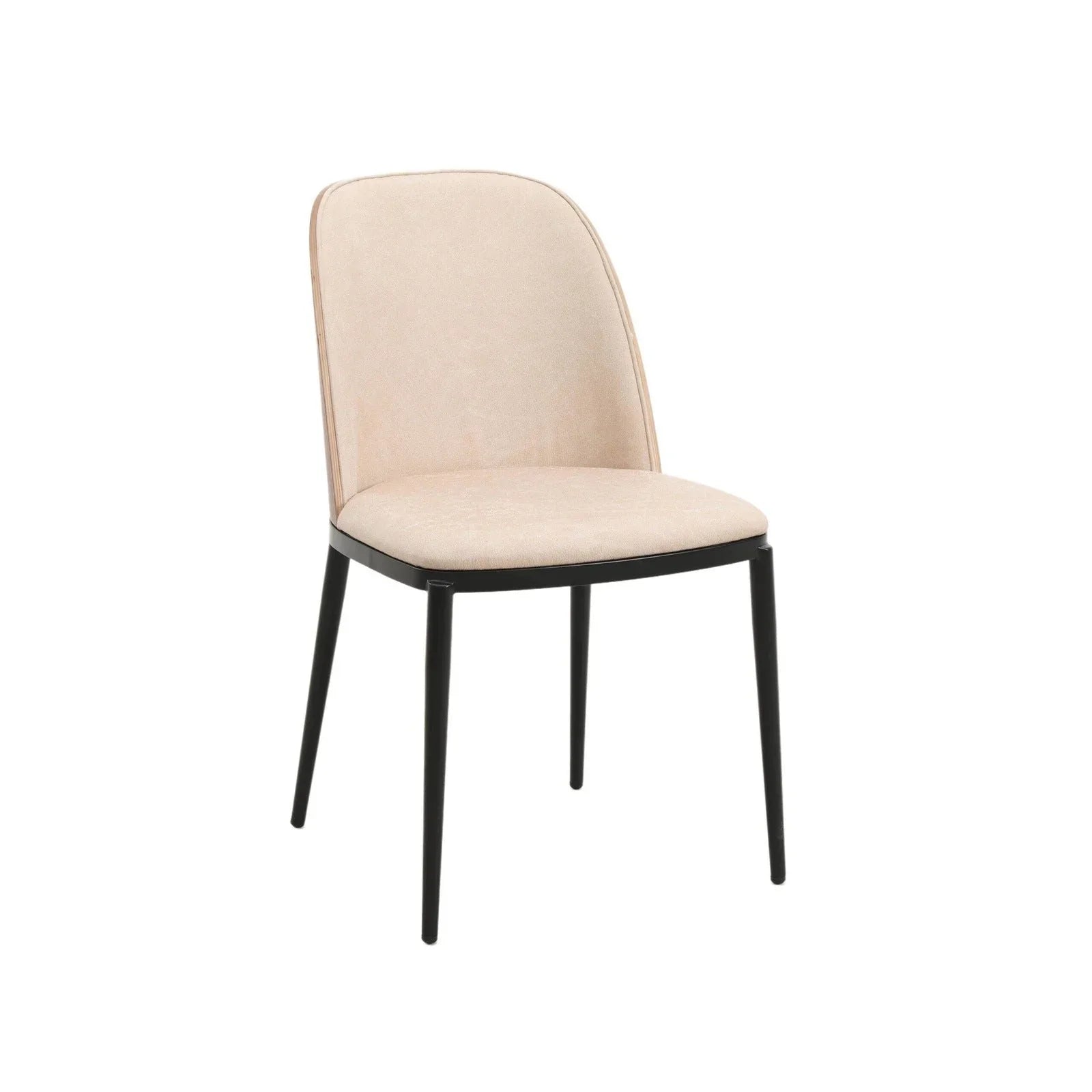 Tule Dining Side Chair with Upholstered Seat and Powder-Coated Steel Frame - Elax Furniture