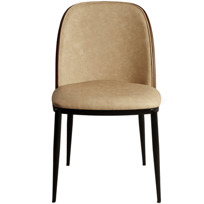 Tule Dining Side Chair with Upholstered Seat and Powder-Coated Steel Frame Set of 2