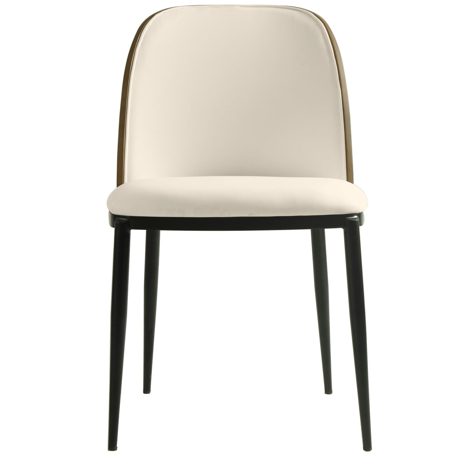 Tule Dining Side Chair with Upholstered Seat and Powder-Coated Steel Frame Set of 2