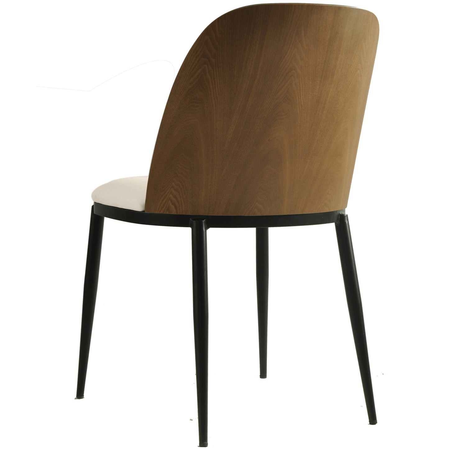 Tule Dining Side Chair with Upholstered Seat and Powder-Coated Steel Frame