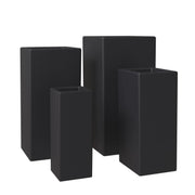 Terra 4-Piece Fiberstone and MGO Clay Planter Set, Mid-Century Modern Tall Square Planter Pot for Indoor and Outdoor - Elax Furniture