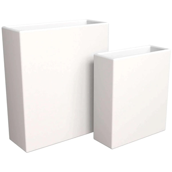 Thistle 2-Piece Fiberstone and MGO Clay Planter Set, Mid-Century Modern Rectangular Planter for Indoor and Outdoor - Elax Furniture