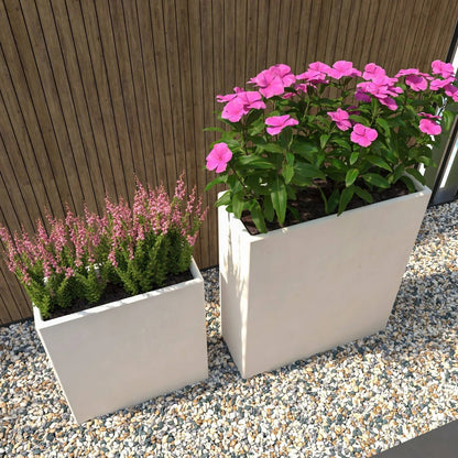 Thistle 2-Piece Fiberstone and MGO Clay Planter Set, Mid-Century Modern Rectangular Planter for Indoor and Outdoor - Elax Furniture