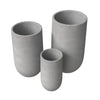 Topiary 3-Piece Modern Fiberstone: Cylinder Planter Pot Set for Indoor and Oudoor
