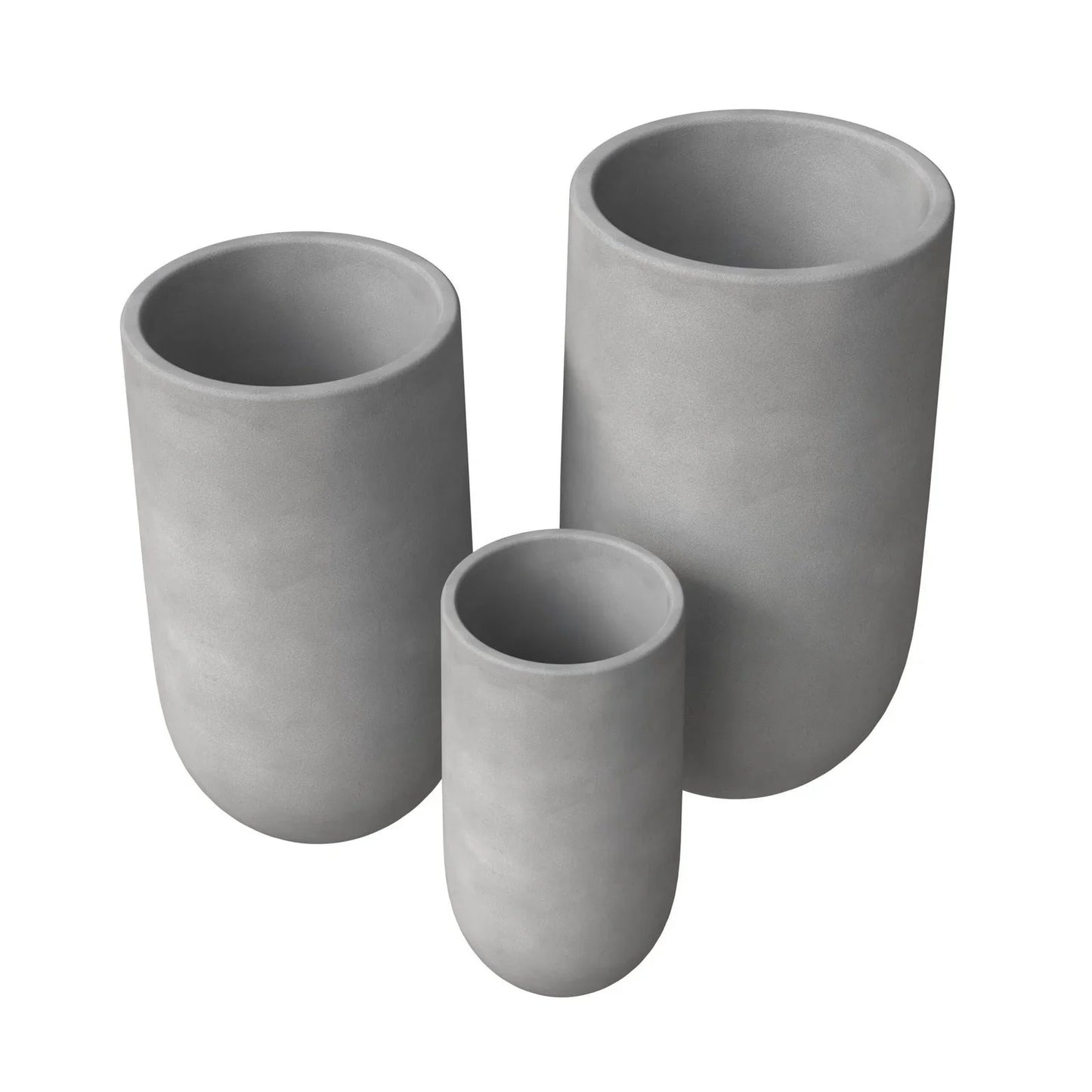 Topiary 3-Piece Modern Fiberstone: Cylinder Planter Pot Set for Indoor and Oudoor - Elax Furniture