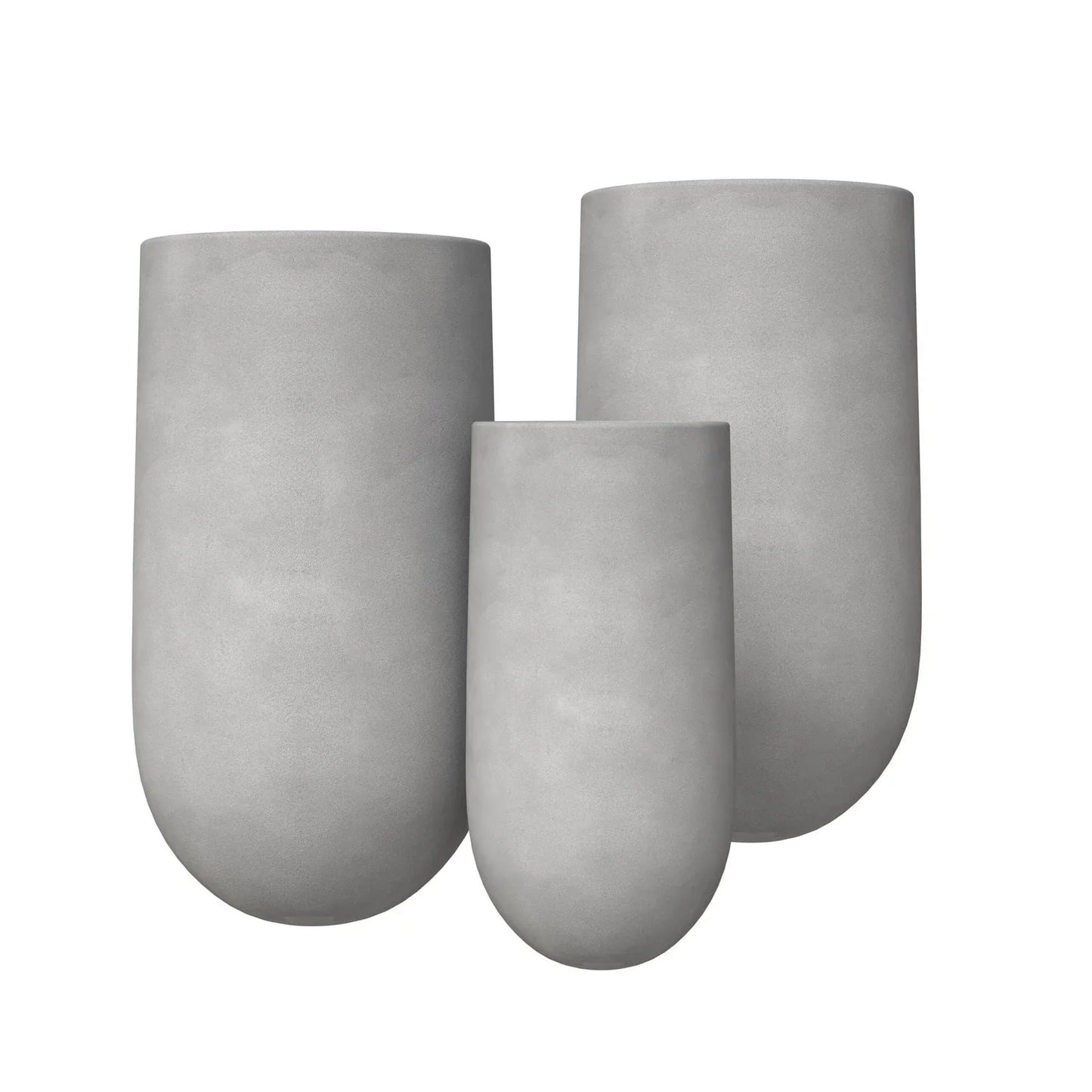 Topiary 3-Piece Modern Fiberstone: Cylinder Planter Pot Set for Indoor and Oudoor - Elax Furniture