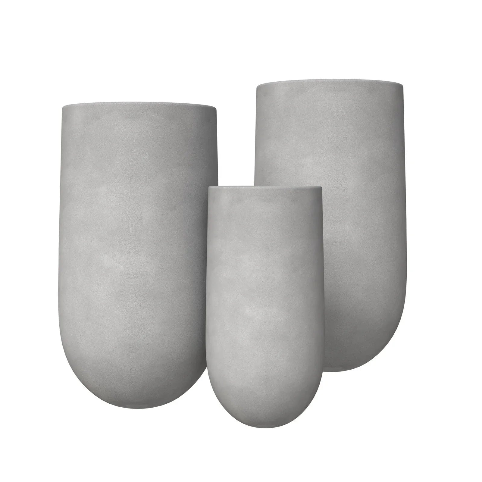 Topiary 3-Piece Modern Fiberstone: Cylinder Planter Pot Set for Indoor and Oudoor - Elax Furniture