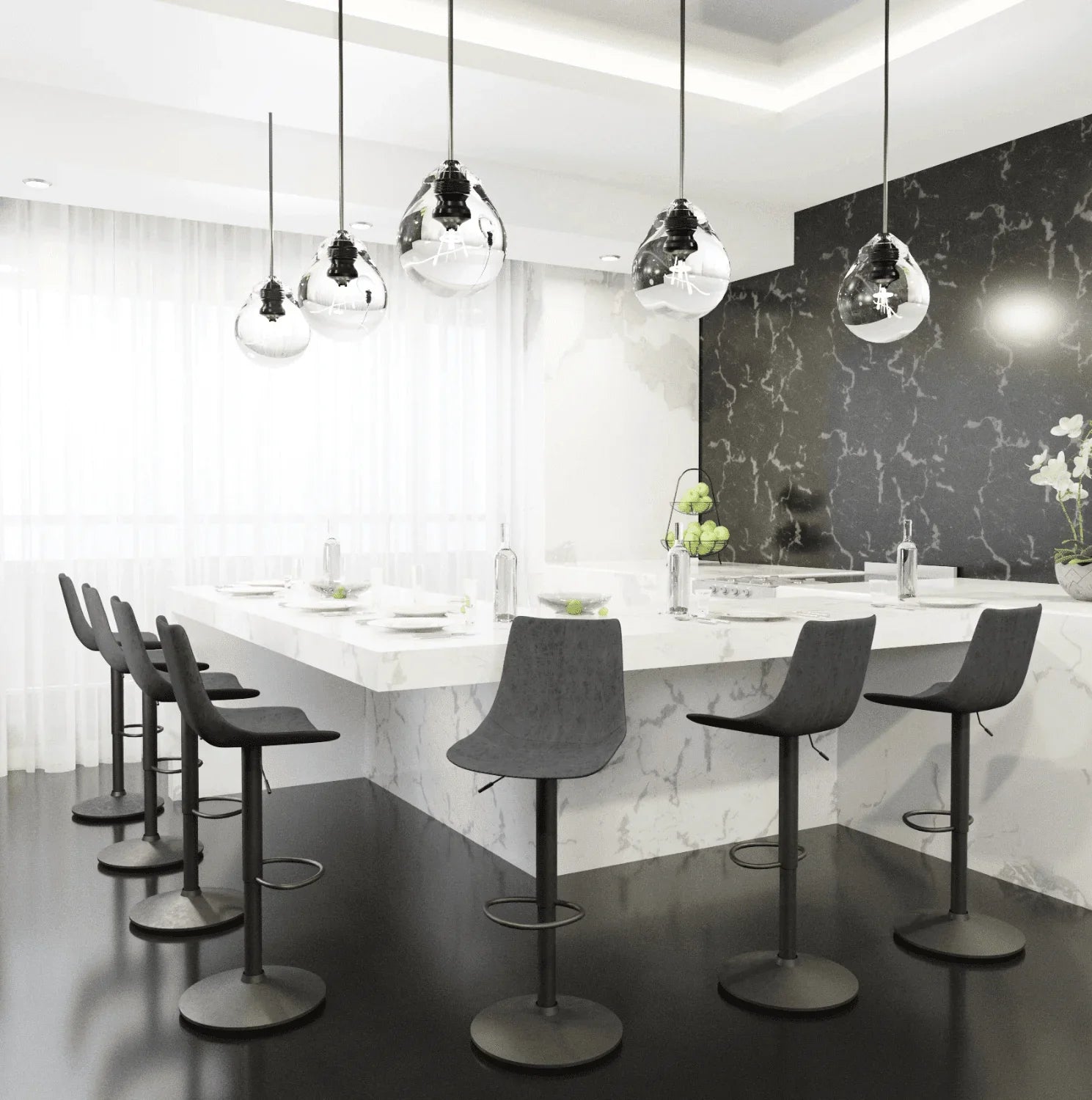 Tilbury Modern Adjustable Bar Stool with Footrest and 360-Degree Swivel - Elax Furniture