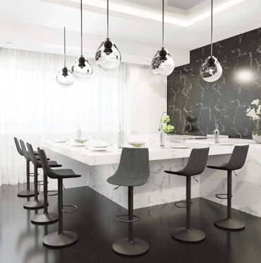 Tilbury Modern Adjustable Bar Stool with Footrest and 360-Degree Swivel - Elax Furniture