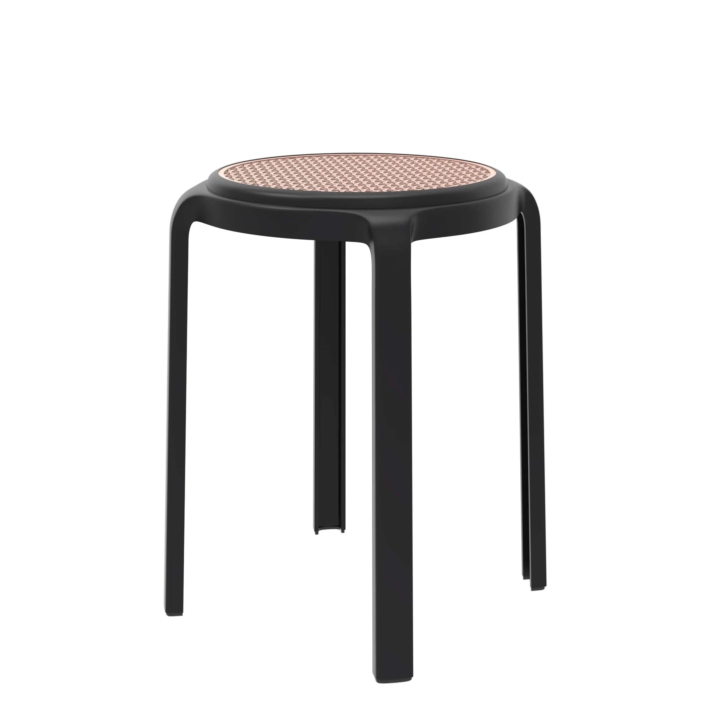 Tresse Mid-Century Modern Stackable Round Plastic Dining Stool for Kitchen and Dining Room - Elax Furniture