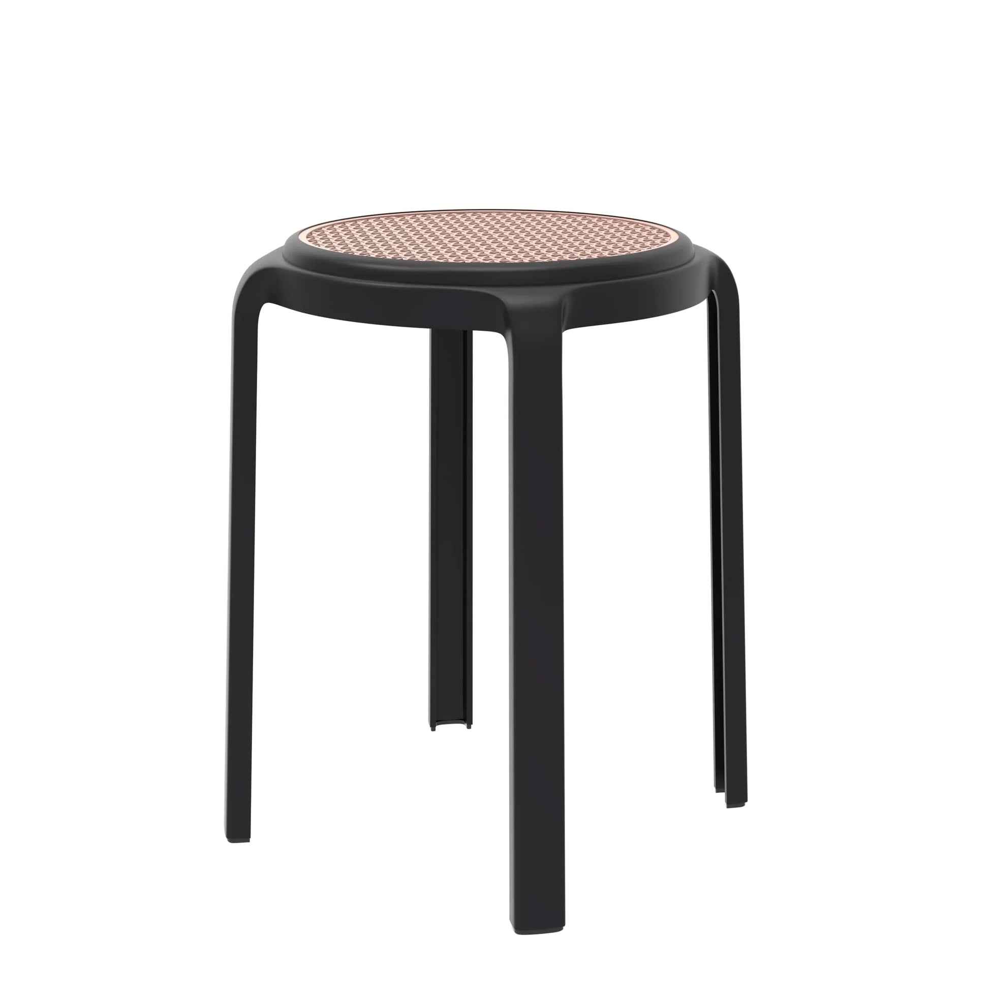 Tresse Mid-Century Modern Stackable Round Plastic Dining Stool for Kitchen and Dining Room - Elax Furniture