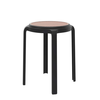 Tresse Mid-Century Modern Stackable Round Plastic Dining Stool for Kitchen and Dining Room - Elax Furniture