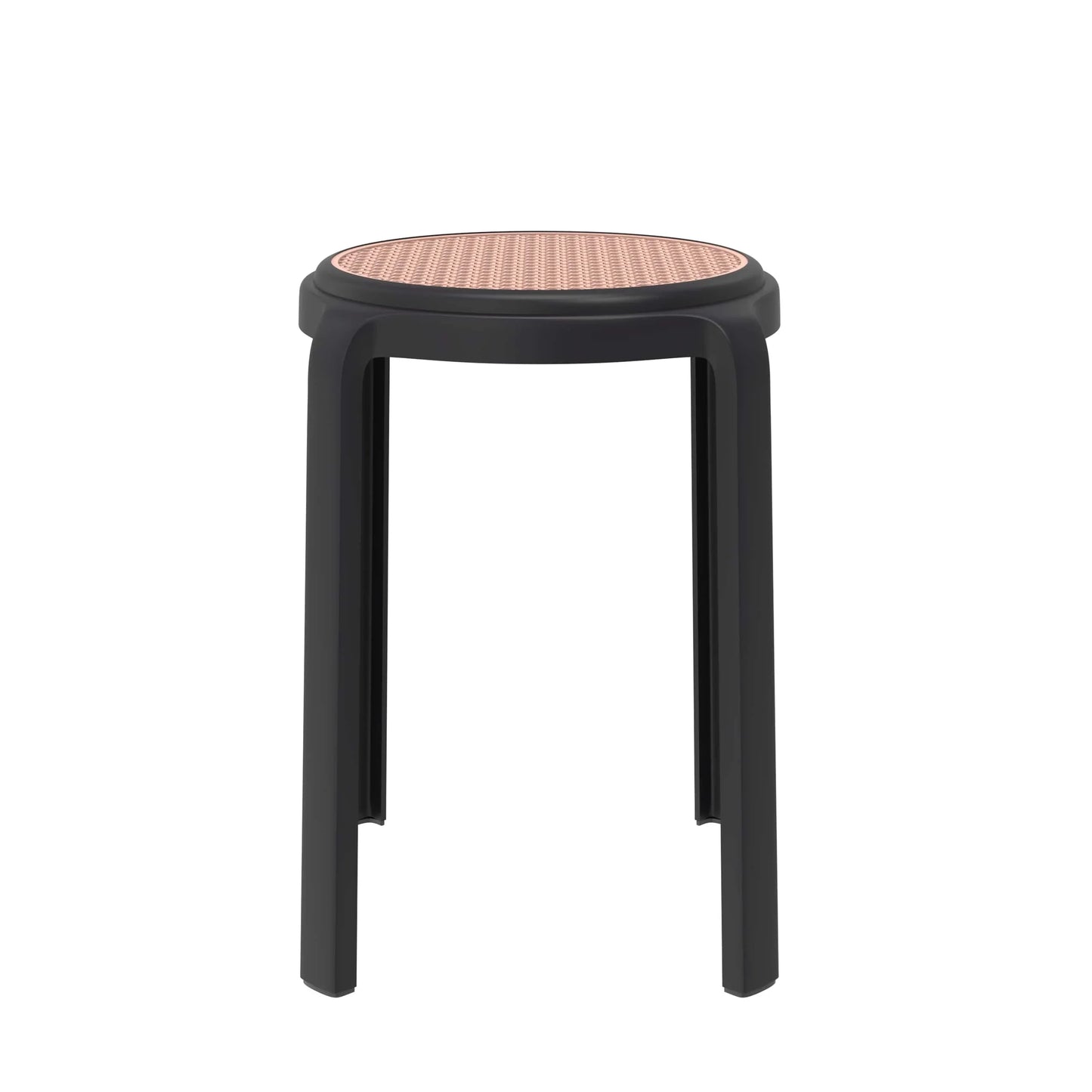 Tresse Mid-Century Modern Stackable Round Plastic Dining Stool for Kitchen and Dining Room - Elax Furniture