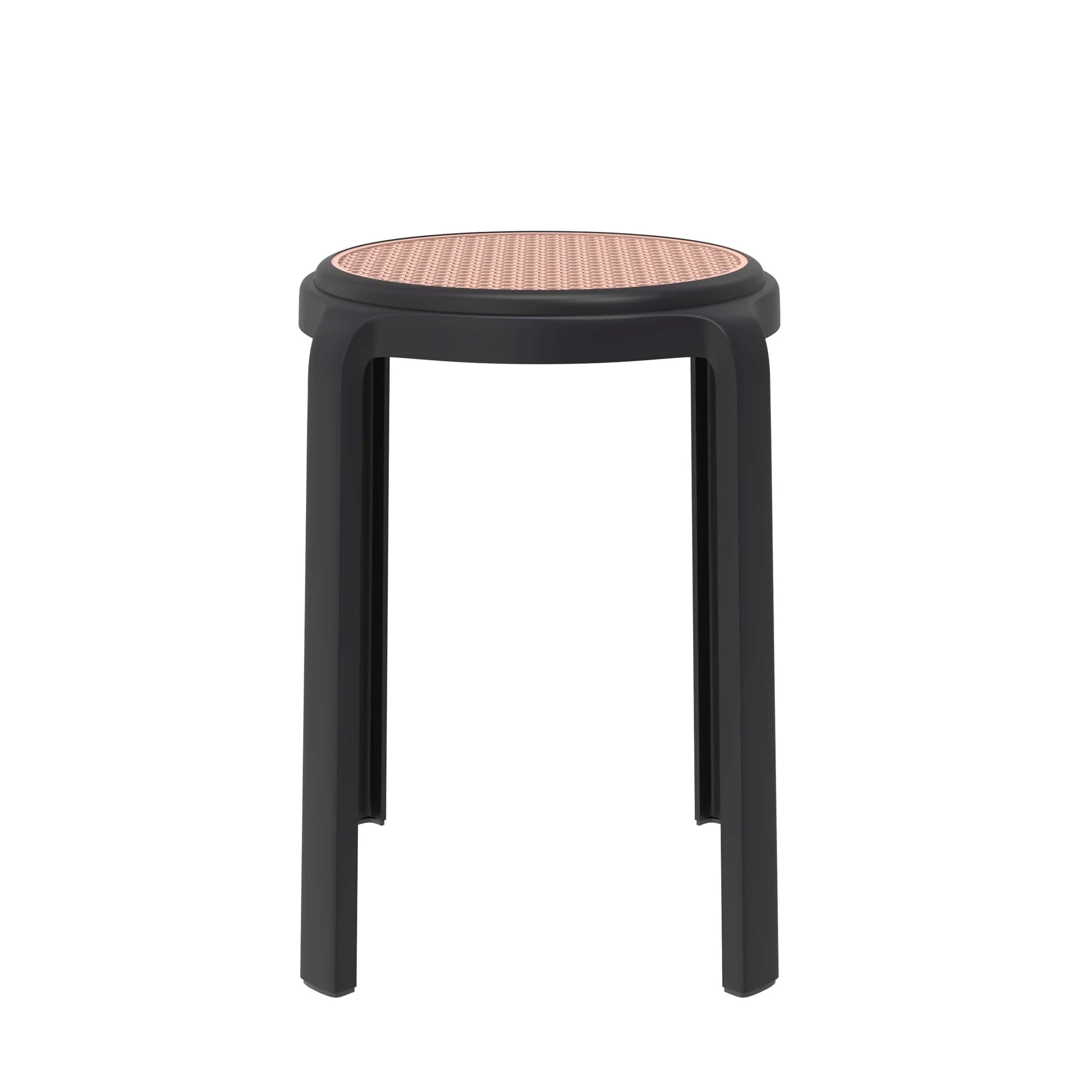 Tresse Mid-Century Modern Stackable Round Plastic Dining Stool for Kitchen and Dining Room - Elax Furniture
