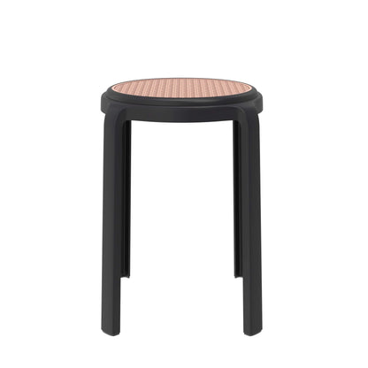 Tresse Mid-Century Modern Stackable Round Plastic Dining Stool for Kitchen and Dining Room - Elax Furniture