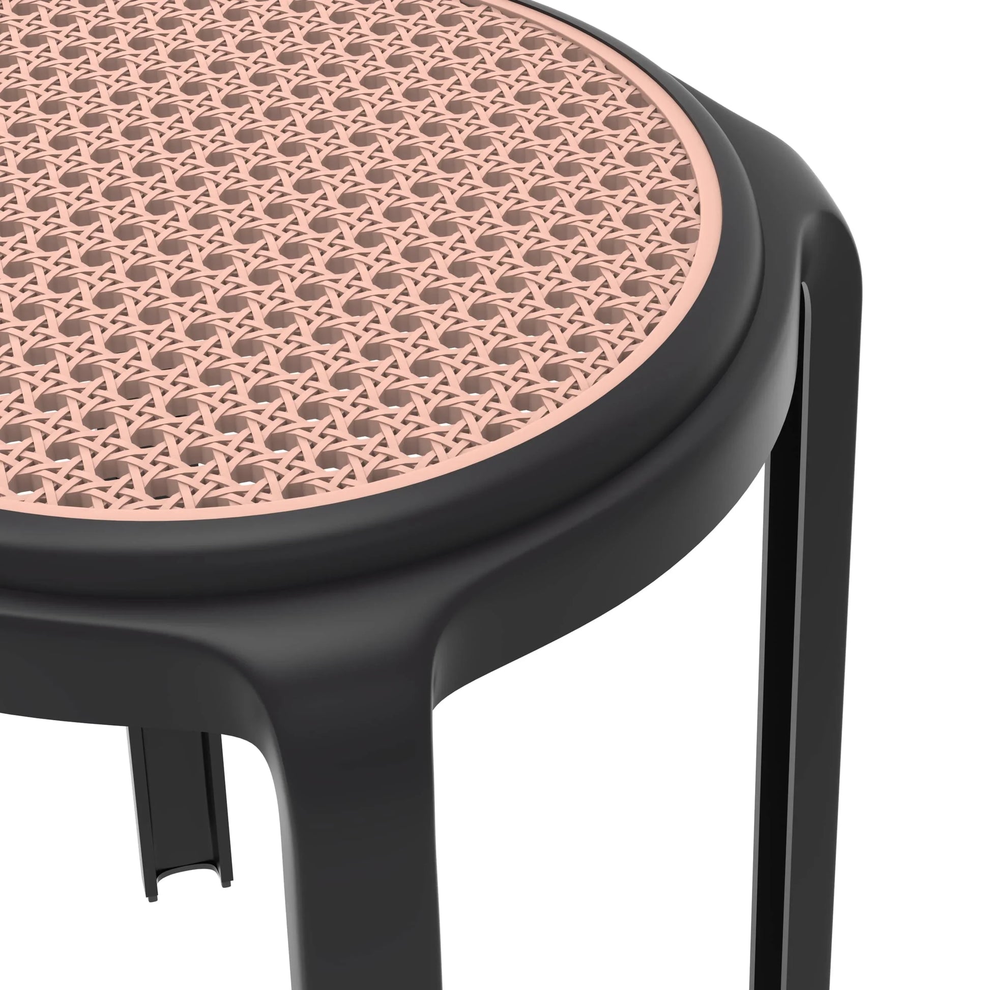 Tresse Mid-Century Modern Stackable Round Plastic Dining Stool for Kitchen and Dining Room - Elax Furniture