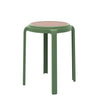 Tresse Mid-Century Modern Stackable Round Plastic Dining Stool for Kitchen and Dining Room