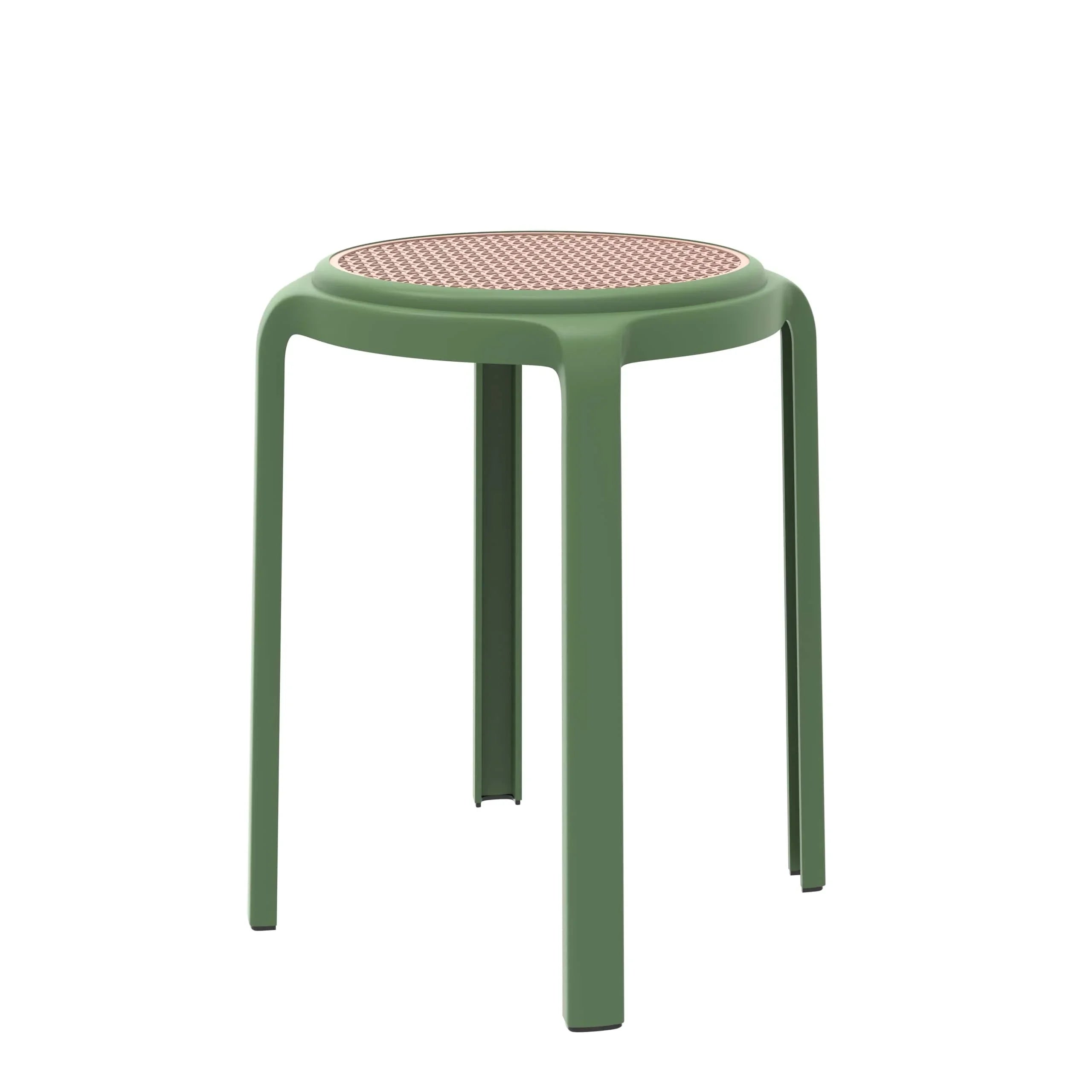 Tresse Mid-Century Modern Stackable Round Plastic Dining Stool for Kitchen and Dining Room - Elax Furniture