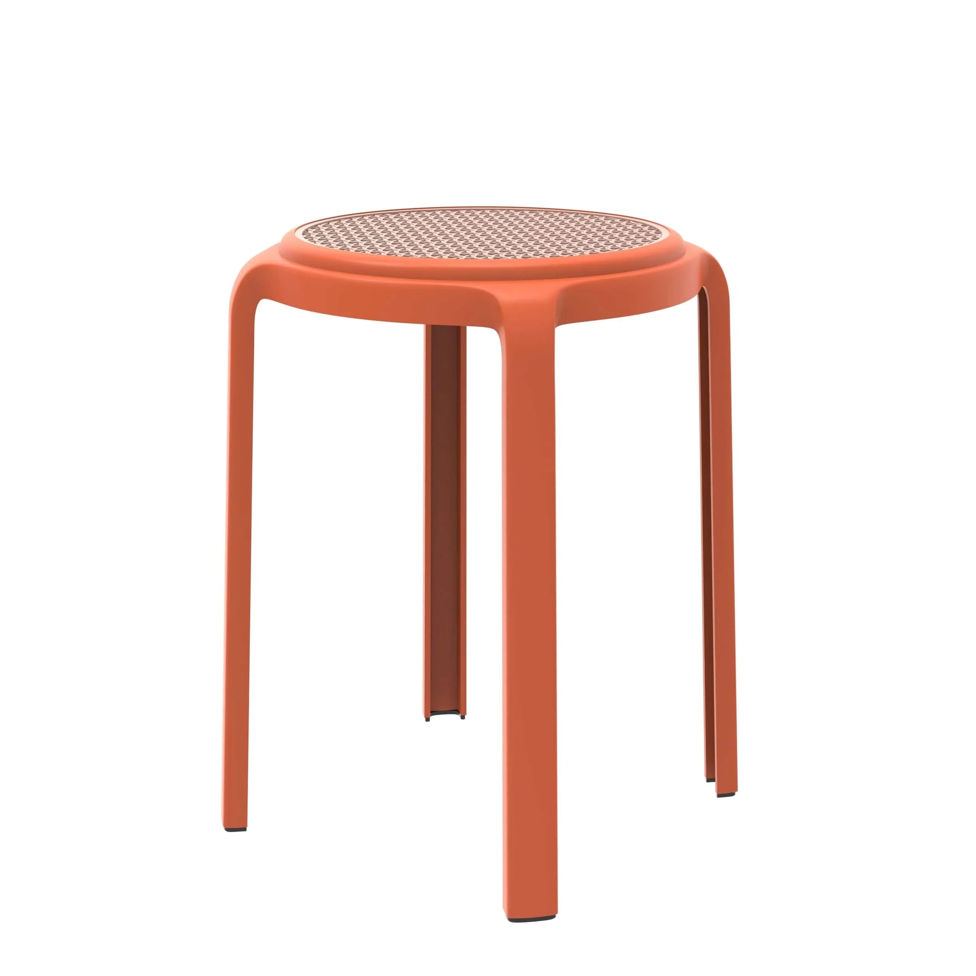 Tresse Mid-Century Modern Stackable Round Plastic Dining Stool for Kitchen and Dining Room - Elax Furniture
