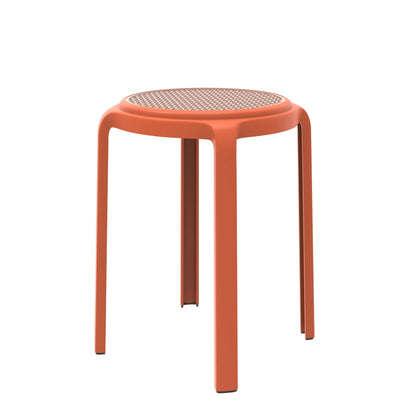 Tresse Mid-Century Modern Stackable Round Plastic Dining Stool for Kitchen and Dining Room - Elax Furniture