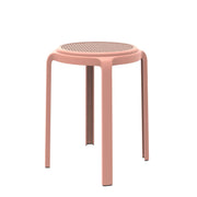 Tresse Mid-Century Modern Stackable Round Plastic Dining Stool for Kitchen and Dining Room - Elax Furniture
