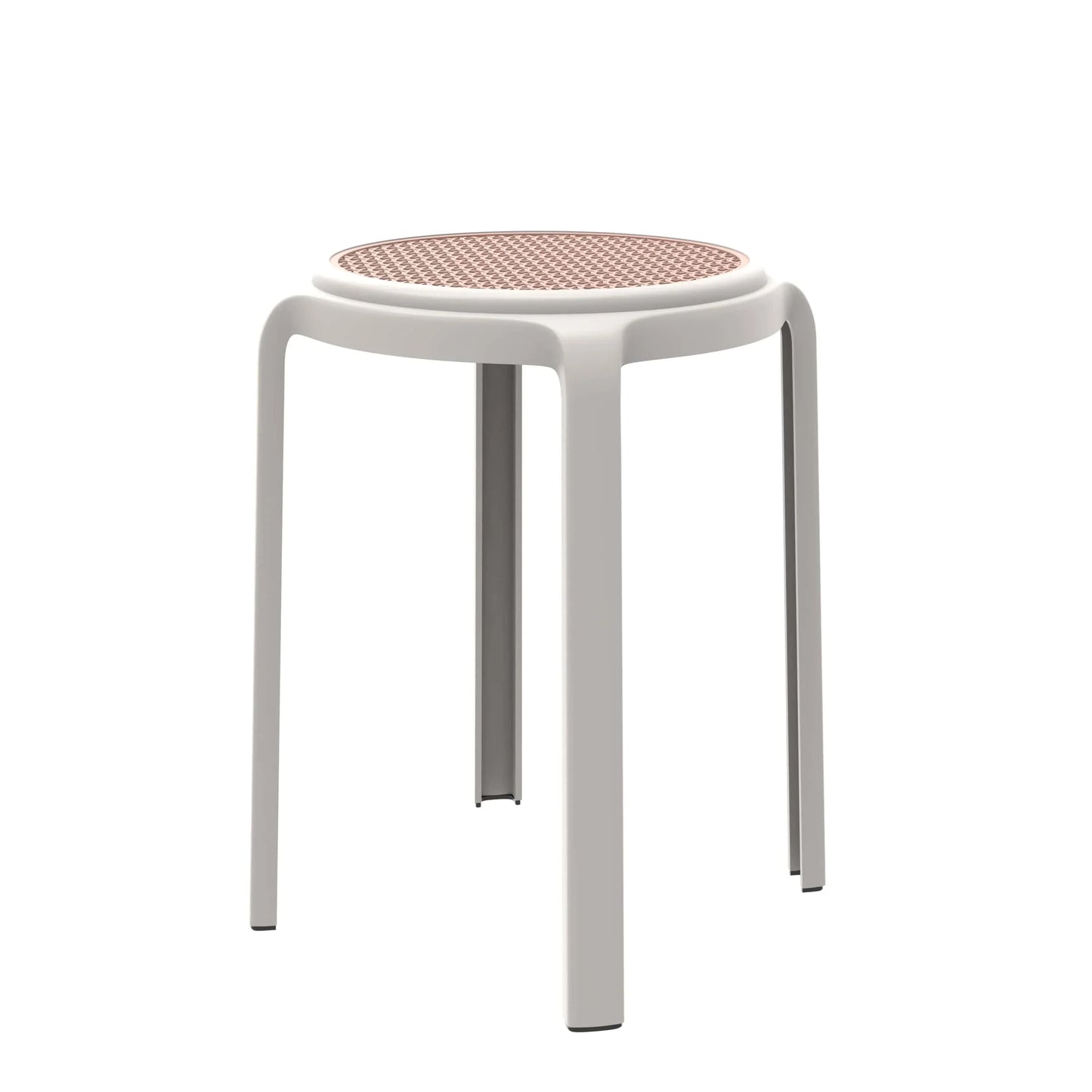 Tresse Mid-Century Modern Stackable Round Plastic Dining Stool for Kitchen and Dining Room - Elax Furniture