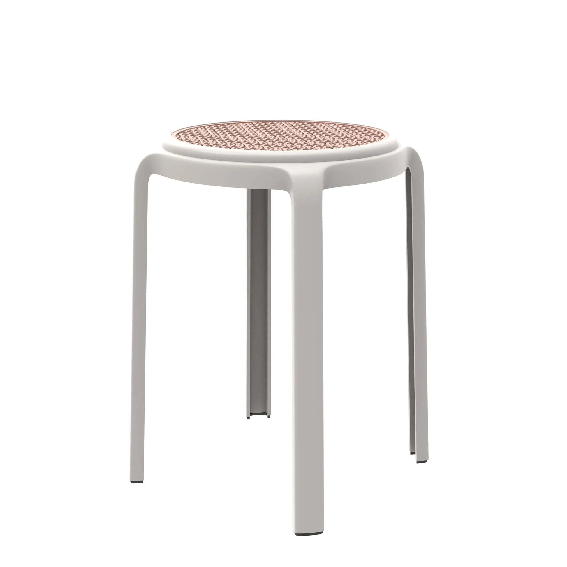 Tresse Mid-Century Modern Stackable Round Plastic Dining Stool for Kitchen and Dining Room - Elax Furniture