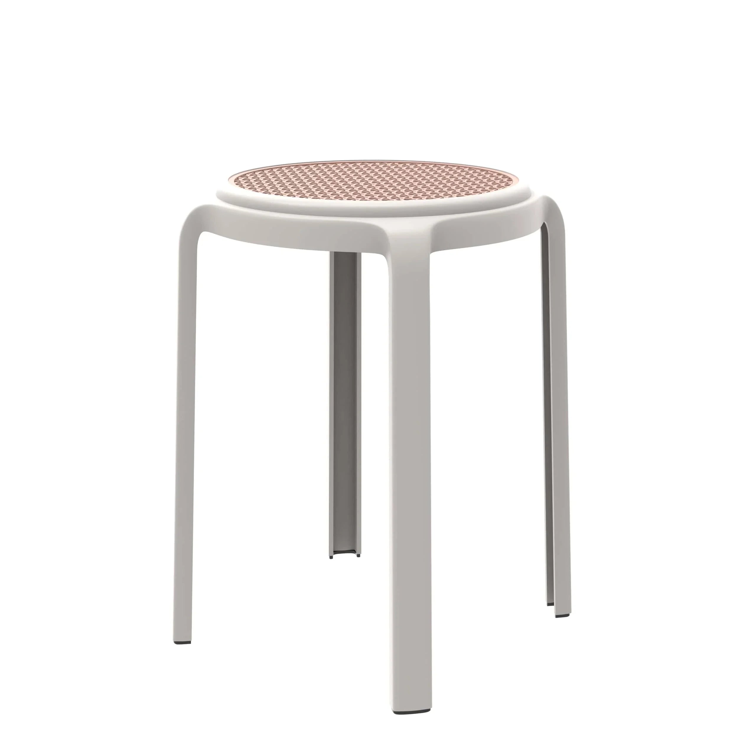 Tresse Mid-Century Modern Stackable Round Plastic Dining Stool for Kitchen and Dining Room - Elax Furniture