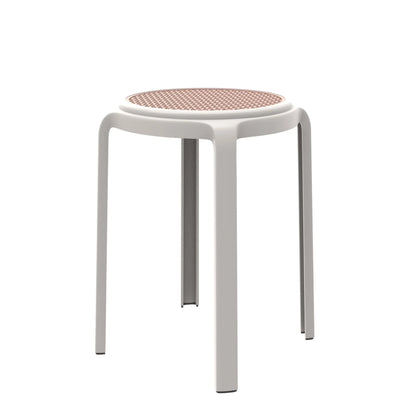 Tresse Mid-Century Modern Stackable Round Plastic Dining Stool for Kitchen and Dining Room - Elax Furniture
