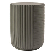 Trove 14" Wide Round Side Fiberstone Table With Ribbed Design - Elax Furniture