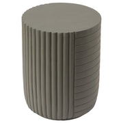 Trove 14" Wide Round Side Fiberstone Table With Ribbed Design - Elax Furniture