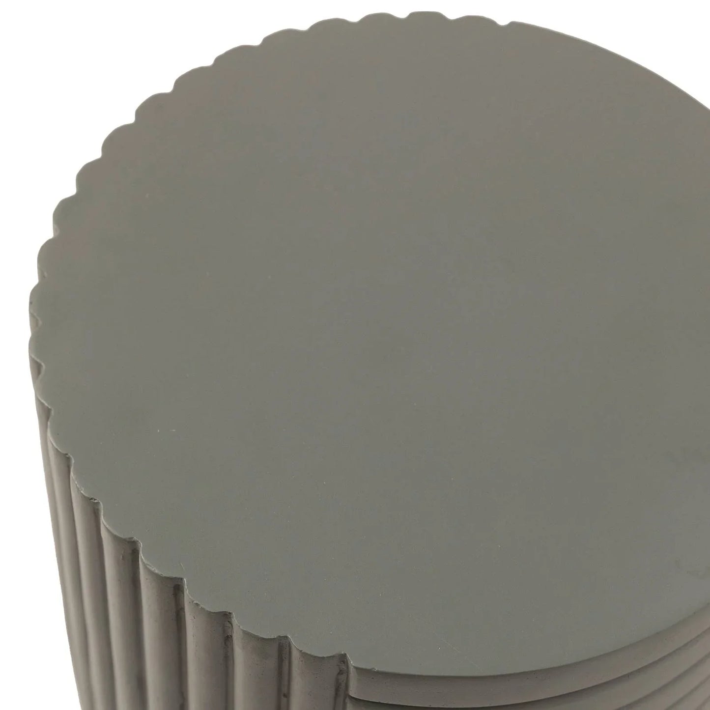 Trove 14" Wide Round Side Fiberstone Table With Ribbed Design - Elax Furniture