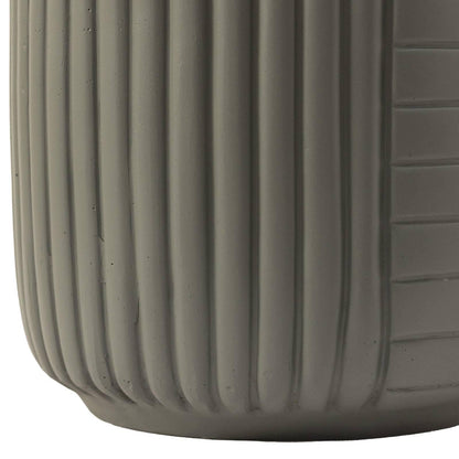 Trove 14" Wide Round Side Fiberstone Table With Ribbed Design - Elax Furniture