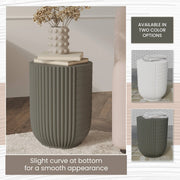 Trove 14" Wide Round Side Fiberstone Table With Ribbed Design - Elax Furniture