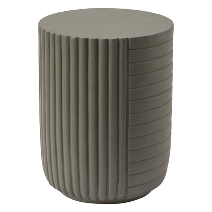 Trove 14" Wide Round Side Fiberstone Table With Ribbed Design - Elax Furniture