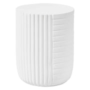 Trove 14" Wide Round Side Fiberstone Table With Ribbed Design - Elax Furniture