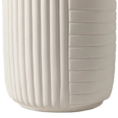 Trove 14" Wide Round Side Fiberstone Table With Ribbed Design - Elax Furniture