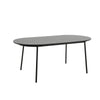 Tule 71" Oval Dining Table with MDF Tabletop and Black Steel Legs
