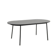 Tule 71" Oval Dining Table with MDF Tabletop and Black Steel Legs - Elax Furniture