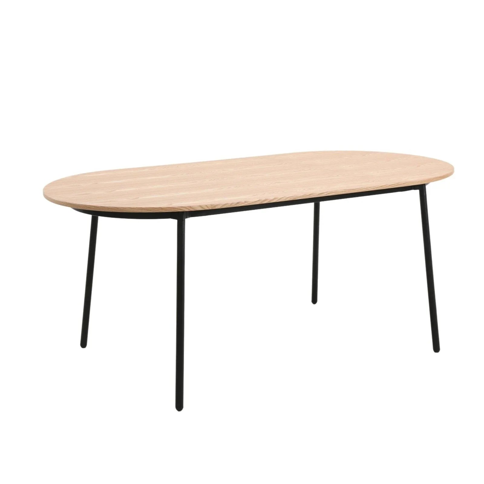 Tule 71" Oval Dining Table with MDF Tabletop and Black Steel Legs - Elax Furniture