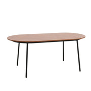 Tule 71" Oval Dining Table with MDF Tabletop and Black Steel Legs - Elax Furniture